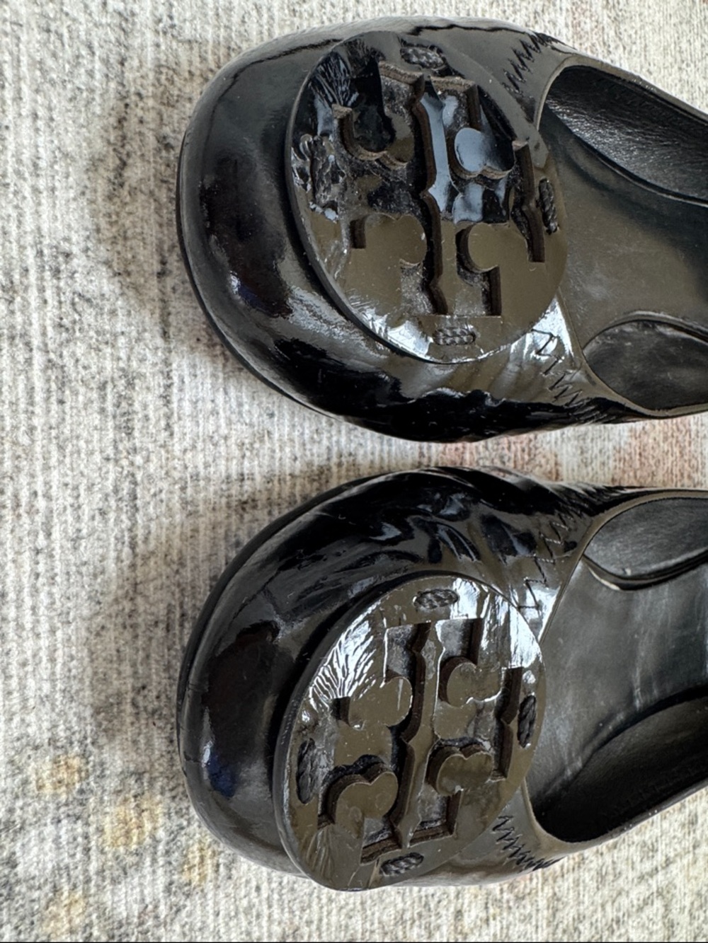 Tory Burch Black Patent Leather Reva Ballet Flats Sz 9 - Picture 5 of 6